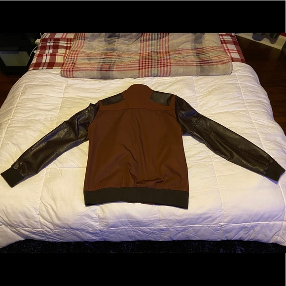 Zara Men’s Large Brown Faux Leather Jacket - Picture 3 of 5